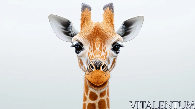 Wildlife Close-Up: Giraffe AI Image