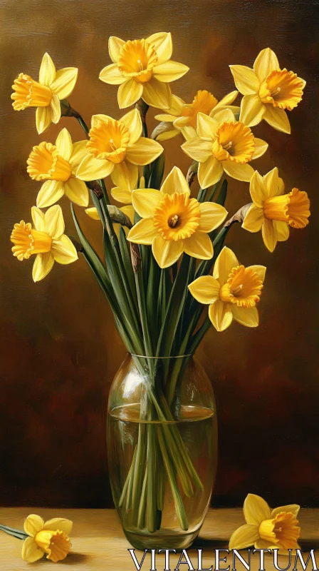 AI ART Yellow Daffodils Still Life