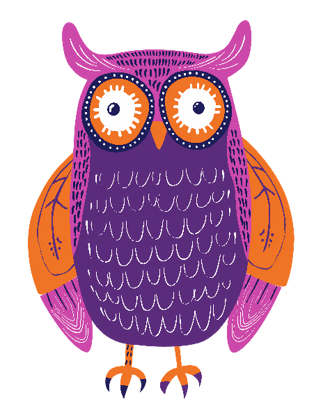 POD Design Playful Owl Illustration for Apparel