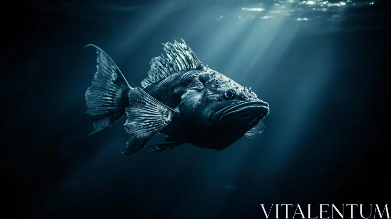 AI ART Deep Sea Fish with Textured Fins