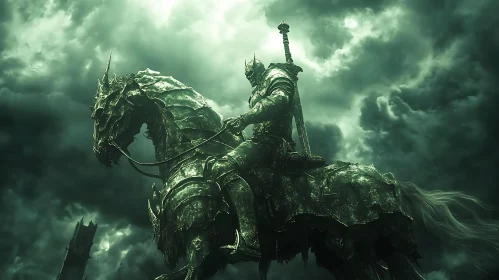 Armored Warrior on Horseback