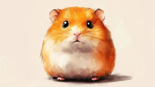 Cute Orange Hamster Portrait