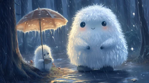 Fluffy Friends Under the Rain