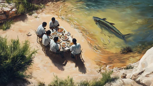 Beachside Dining with Fish