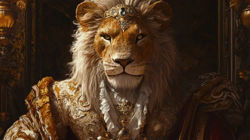 Royal Lion in Regal Attire