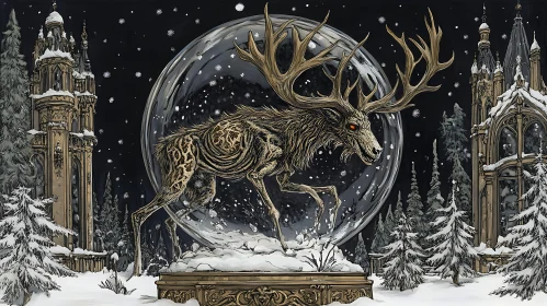 Winter Globe Deer