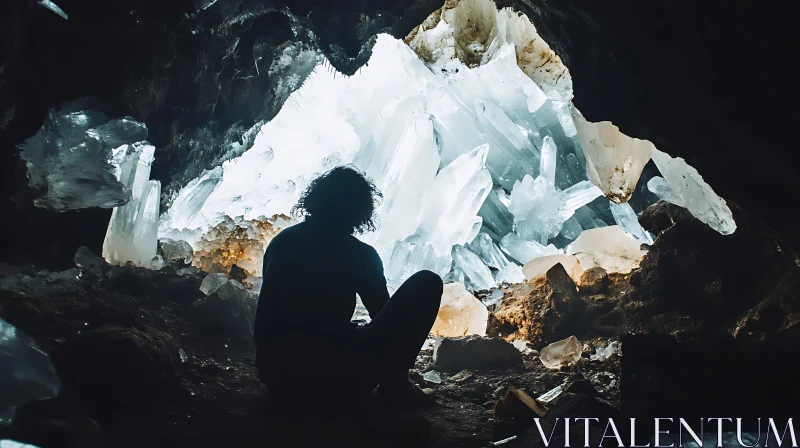 AI ART Crystal Cave Contemplation