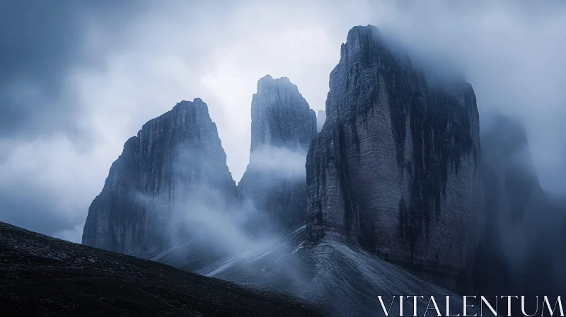 Mysterious Mountain Landscape AI Image