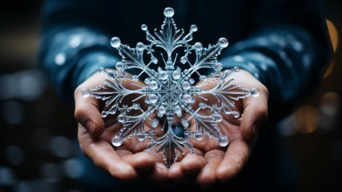 Exquisite Glass Sculpture: A Captivating Christmas Snowflake