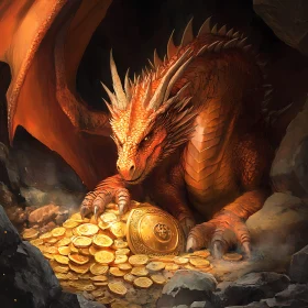 Fantasy Dragon with Golden Hoard