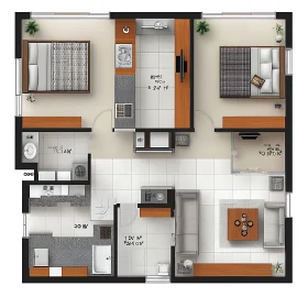 Compact Living Space Layout
