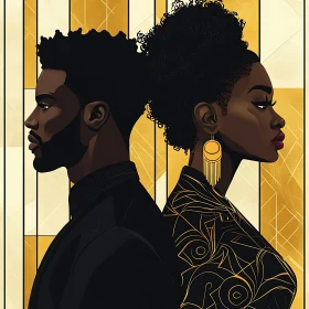 Stylish Man and Woman Portrait