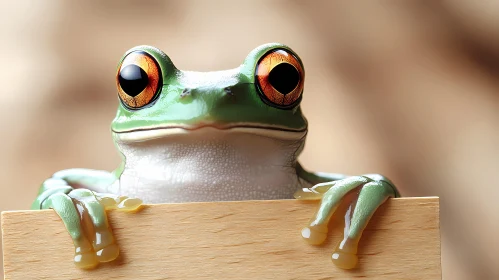 Green Tree Frog Close-Up