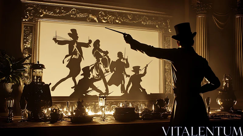 AI ART Silhouette Performance with Shadow Play Art