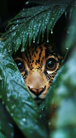 Leopard's Stealthy Gaze Through Jungle