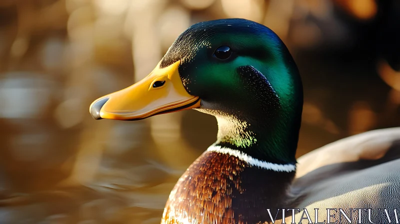 Detailed Duck Head Shot AI Image