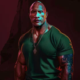 Powerful Portrait of Dwayne 'The Rock' Johnson