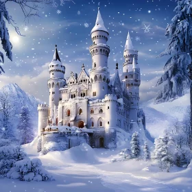 Snowy Castle in Winter Wonderland
