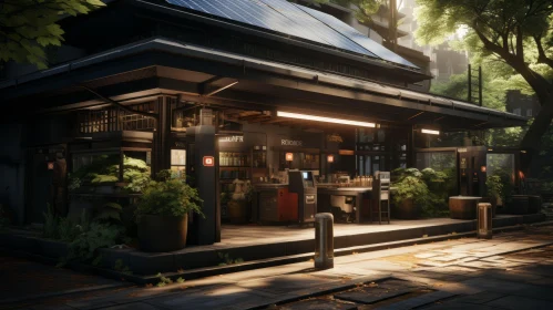 Interior Game Scene with Photorealistic Urban Environment