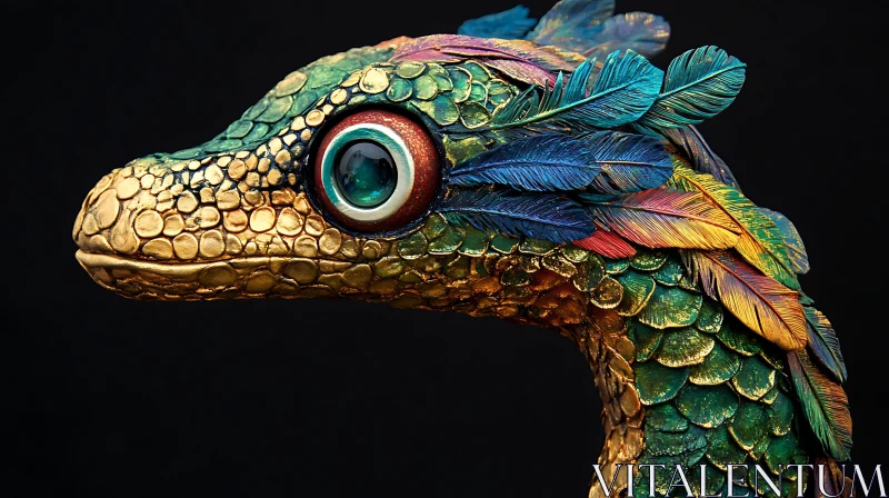 AI ART Ornate Dragon with Scales and Feathers