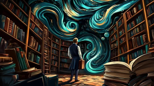 Swirling Library Art