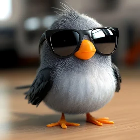 Bird with attitude wearing sunglasses