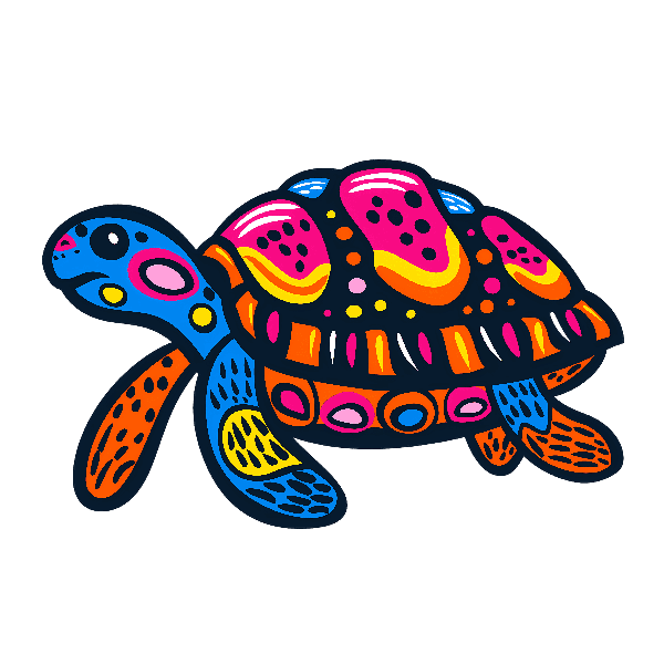 POD Design Vibrant Turtle Artwork for Apparel