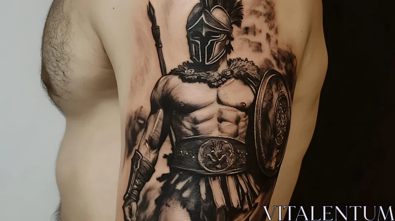 Spartan Warrior Tattoo Design AI Image