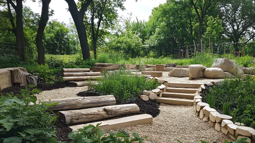 Tranquil Garden with Natural Elements