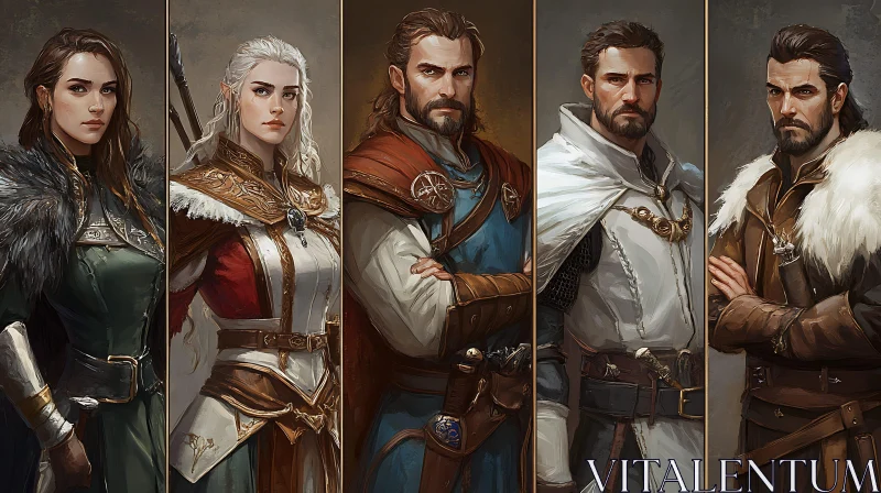 AI ART Fantasy Character Portraits: Medieval Nobility