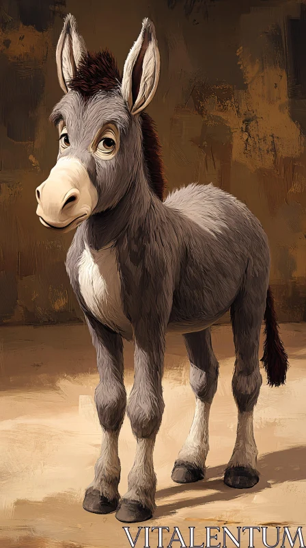 Endearing Donkey Art with Expressive Eyes AI Image