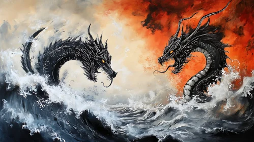 Serpentine Dragons in Tempestuous Waters