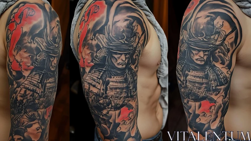 AI ART Arm Tattoo: Samurai in Armor