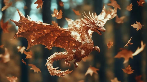 Dragon in Autumn Leaves