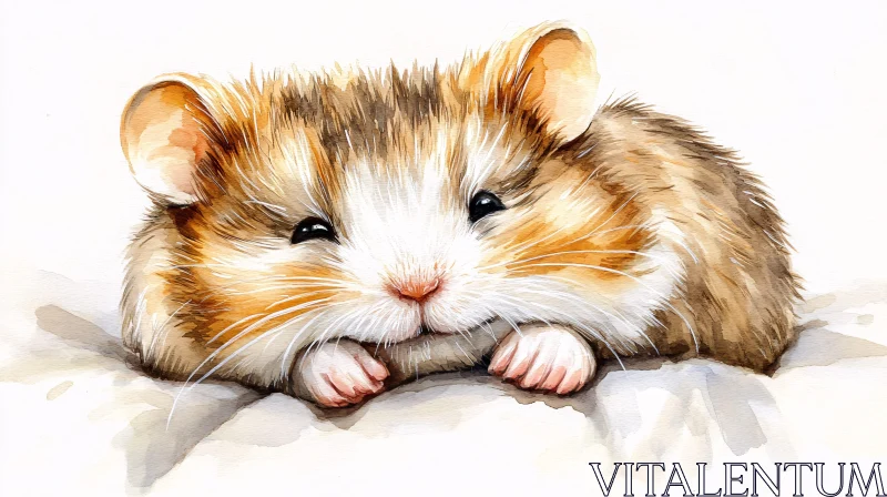 Cute Hamster Painting AI Image