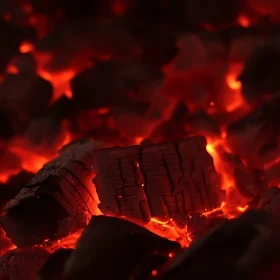 Radiant Heat of Smoldering Charcoal Pieces