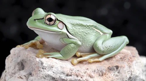 Artistic Frog Image on Stone