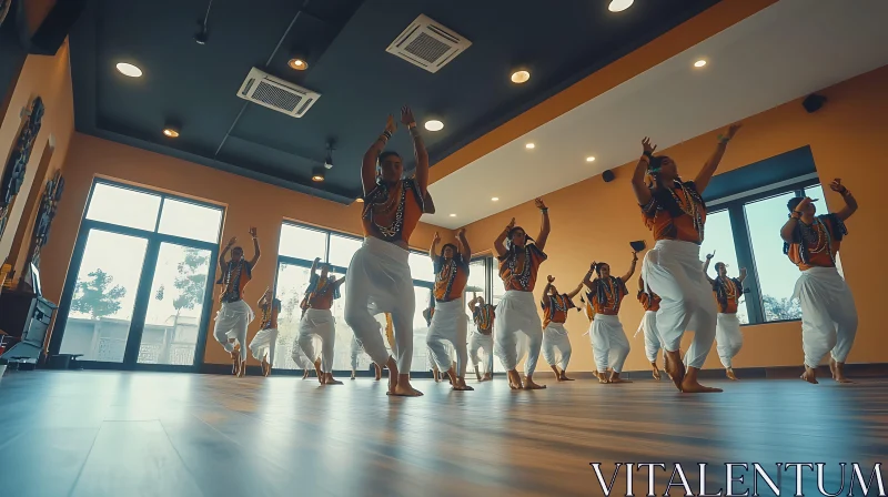 Traditional Dancers in Studio AI Image