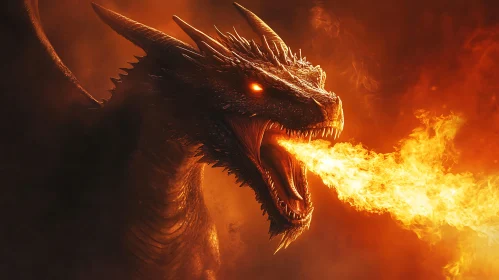 Fire-Breathing Dragon Illustration