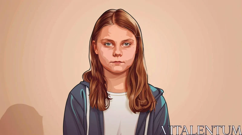 AI ART Illustration of Greta Thunberg