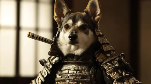 Dog in Samurai Armor