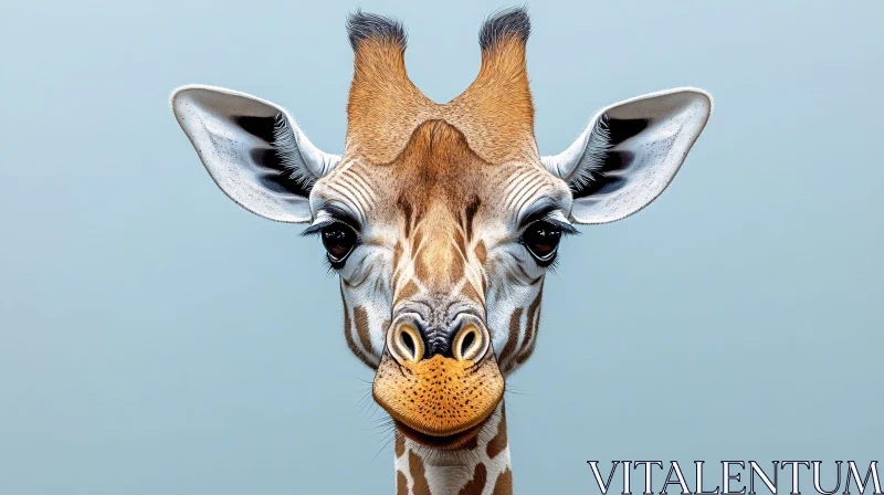 AI ART Giraffe Close-Up