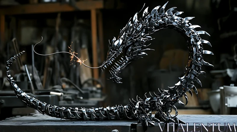 AI ART Iron Dragon: A Sculptural Masterpiece