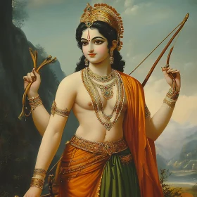 Regal Hindu Deity Fine Art Portrait