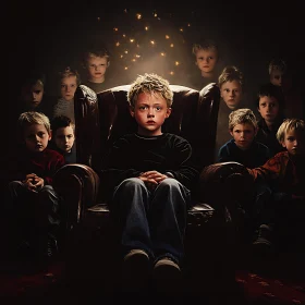 Children in Dark Room