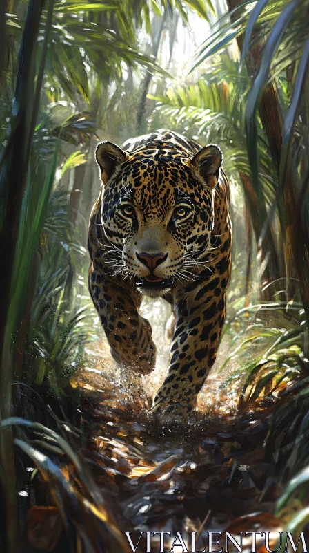 Majestic Leopard in Natural Habitat AI Image