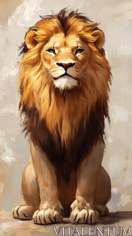 Regal Lion in Art AI Image