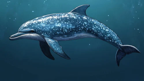 Dolphin Swimming in Marine Habitat