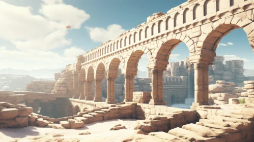 Ancient City in Artistic Rendering: Journey through Time