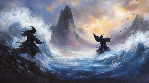 Epic Battle: Samurai in the Tempest